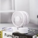 Portable USB Rechargeable Cooling Fan Adjustable Wind Speed LED Light Fan