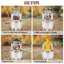 Portable Outdoor Camping Stove Stainless Steel Firewood Cooking Wood Stove