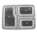 5/10 Pcs 3 Compartment Food Storage Containers With Lids Bento Lunchbox