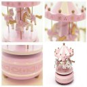Wooden Merry-Go-Round Carousel Music Box Kids Toys Gift Wind-Up Musical Box