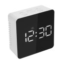 TS-S70 Digital LED Alarm Clock Square Mirror Clock With Temperature Snooze