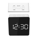 TS-S70 Digital LED Alarm Clock Square Mirror Clock With Temperature Snooze