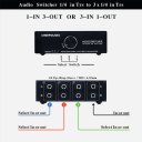 1 input and 3 output or 3 input and 1 output passive stereo loudspeaker audio switch