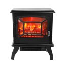 SF507-17 17 inch 1400w Freestanding Fireplace Fake Wood/Single Color/Heating Wire/A Rocker Flame Switch Button/a Rocker Heating Switch Button/a Temperature Control Knob with NTC/Black