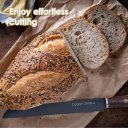 9 Inches Bread Knife Serrated Edge High Carbon Stainless Steel Forged Cutter for Homemade Crusty Bread