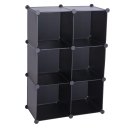 Cube Storage 6-Cube Closet Organizer Storage Shelves Cubes Organizer DIY Closet Cabinet Black