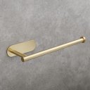 Stainless Steel Towel Holder Adhesive Lengthen Toilet Paper Holder for 2 Roll Papers, Brushed Gold