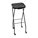Hairdressing Folding Trolley Cart ABS Tray Iron Frame With Wheels (Iron Frame Plastic Wheels) Black (No Brand, No Logo)
