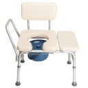 Multifunctional Aluminum Elder People Disabled People Pregnant Women Commode Chair Bath Chair Creamy White