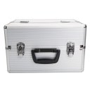 Portable Aluminum Makeup Storage Box with Keys White