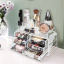 Multi-check & 6 Drawers Integrated Acrylic Makeup Case Cosmetics Organizer Transparent
