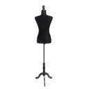 Half-Length Foam & Brushed Fabric Coating Lady Model for Clothing Display Black