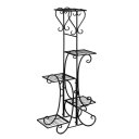 Indoor Outdoor 5-Tier Shelves Patio Plant Holder Outdoor Displaying Plants Flowers (Black Square)