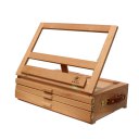 XHH-3 Portable 3 Layers Drawer 4 Adjustable Gears Beech Tabletop Easel Burlywood