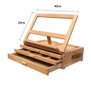 XHH-3 Portable 3 Layers Drawer 4 Adjustable Gears Beech Tabletop Easel Burlywood