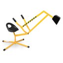 Kids Sand Digger Ride On With 360°Rotatable Seat And Metal Base, Outdoor Ride On Excavator Toy For Kids Yellow