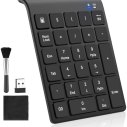 Wireless Number Pads, Numeric Keypad Numpad 27 Keys Portable 2.4 GHz Financial Accounting Number Keyboard with Clean Brush Slim Min Extensions for MacBook, MacBook Air/Pro,Notebook, Desktop,Laptop,PC
