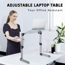 Adjustable Height Laptop Desk Laptop Stand for Bed Portable Lap Desk Foldable Table Workstation Notebook RiserErgonomic Computer Tray Reading Holder Bed Tray Standing Desk Silver