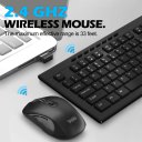 Wireless Keyboard and Mouse Combo, 5 Level DPI Adjustable Wireless Mouse and 2.4GHz Computer Keyboard, 112 Keys / Silent Keyboard, Independent On/Off Switch, Num/Caps