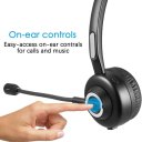 Reesoul Trucker Bluetooth Headset, Wireless Cell Phone Headset,CVC 6.0 Noise Canceling Mic for Customer Service Chat, 18hr Talktime, Headset for Office Call Center