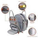 Diaper Bag Backpack, Multifunction Maternity Baby Nappy Changing Bags Large Capacity Waterproof Travel Back Pack with Stroller Straps & Luggage Strap, Unisex and Stylish (Grey)
