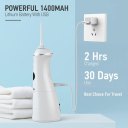 NURSAL Cordless Water Dental Flosser, Portable Dental Oral Irrigator, 300ML Professional Rechargeable Teeth Cleaner with DIY Mode, IPX7 Waterproof, 4 Jet Tips for Braces Home & Travel (White)