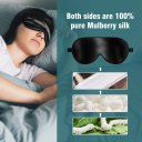 Lacette 100% Mulberry Silk Eye Mask for Men Women, Block Out Light Sleep Mask & Blindfold, Soft & Smooth Sleep Mask, No Pressure for A Full Night's Sleep, Black
