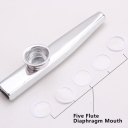 Kazoo Silver Aluminum Alloy with Five Membrane Flute Diaphragm (Silver)(Shipment from FBA)