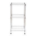 Chrome 3-Tier Black Wire Shelving Tower