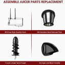 KOIOS Juicer, Masticating Slow Juicer Extractor with Reverse Function, Cold Press Juicer Machine with Quiet Motor, BPA-FREE Juicer Easy to Clean, B5100 , Red