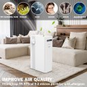 Air Purifiers Home for Large Rooms True HEPA Air Filter, Activated Carbon, 23dB High CADR Air Cleaner for 1076 Sq. Ft. KJ203F-142, White