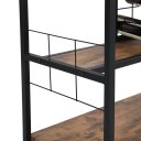 Industrial Wine Rack Table with Glass Holder, Wine Bar Cabinet with Storage