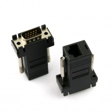 2pcs VGA Extender Male to LAN CAT5 CAT5e RJ45 Female Adapter