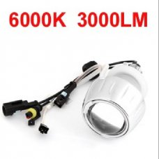 6000K 3000 LM White Angel Eye Motorcycle HID Projector Lens Lamp Light Kit 12V