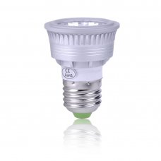 3W E27 COB Pure white spot light AC85-265V Silver