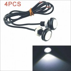 Kapeie 12V 1.5W 23MM Auto Car White LED Eagle Eye DayTime Running Light Reverse Lamp Bulb-Black 4PCS