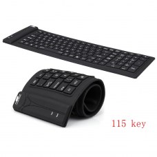 115 Keys White USB Portable Silicone Waterproof Foldable Flexible Computer Keybo