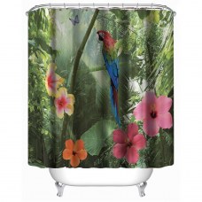 Parrot Family Bathroom Shower Curtain Shower Curtain Ring Pull Easy To Install
