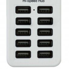 10 Ports USB2.0 HUB With Switch Support 1TB Mobile HDD  White