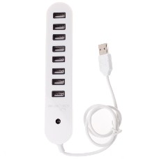 8 Ports USB 2.0 Hub Concentrator White
