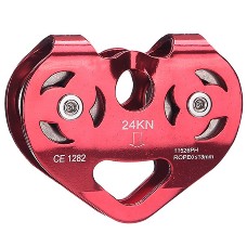 Outdoor Rock Climbing Pulley Dual Line Pulley  Red