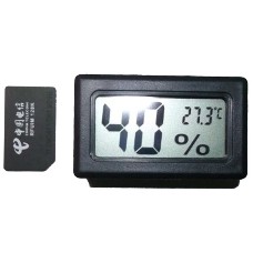 Small Digital Wireless Hygrothermograph Reptile Feeding Thermometer Hygrometer Black