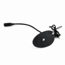 PC 3.5mm Plug Button Switch Desktop Microphone with Flexible Neck Black