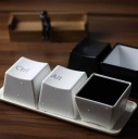 Three-piece glass cup shape button keyboard black