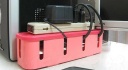Long power cord storage box socket storage box pink