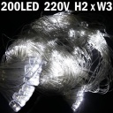 2x3m 200-LED 8-mode Net String Light Festival Lamp for Christmas Halloween-White