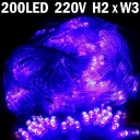 2x3m 200-LED 8-mode Net String Light Festival Lamp for Christmas Halloween-Blue