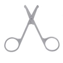 Round stainless steel eyebrow scissors