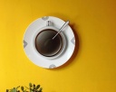 Creative coffee time wall clock color randomly