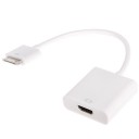 Compact Dock 30-Pin to HDMI Female Cable Adapter for iPad -White